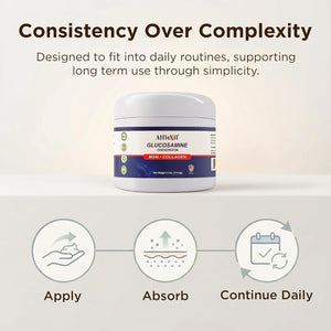 Glucosamine plus Chondroitin Cream with MSM & Collagen, Supports Healthy Joints, Joint & Muscle Pain Relief, Improves Mobility, Fast Absorption, and Moisturizes Skin, 4 Oz.