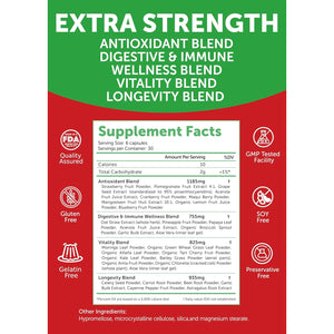 Lunakai USA Made Superfood Fruits & Veggies Supplement - All-In-One with 4 Blends & Scented Capsules, 180Ct Super Veggie Capsules for Adults