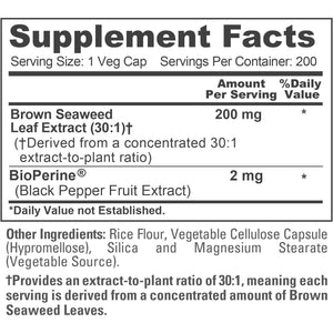 Nusapure Brown Seaweed Capsules, 200 Mg, 200 Veg Capsules (Non-Gmo, Vegan)