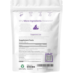 Micro Ingredients Melatonin 10Mg, 400 Tablets | Natural Strawberry Flavor | Fast Dissolve | No Drug | Vegetarian Friendly | Non-Gmo, No Gluten, Sugar Free