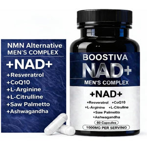 Boostiva NAD+ Supplements for Men with NAD, Resveratrol, Coq10, L-Citrulline & Lycopene – Nitric Oxide Support, Prostate Care, Anti-Aging, Stamina & Cellular Energy Boost 60Capsules (1) (1)