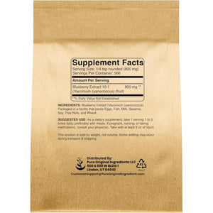 PURE ORIGINAL INGREDIENTS Blueberry Extract Powder (1 Lb) Pure Herbal Supplement Extract Powder