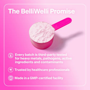 Belliwelli Fiber Supplement for Women & Men – Premium Daily Fiber Powder from Organic Acacia with Added Collagen, Electrolytes & Probiotics – No Bloat, Constipation & Gut Health Support (Peach Mango)