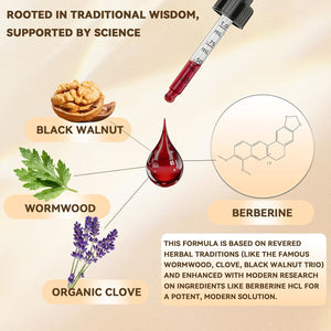 Wormwood Black Walnut Clove Cleanse for Human Drops, 19-In-1 Triple-Action Gut Detox & Digestive Wellness Organic Wormwood Tincture W. Soursop Pumpkin Garlic Oil of Oregano, Vegan