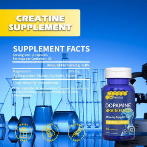 Dopamine Brain Nutritional Supplement - Dopamine &Magnesium Complex Formula for Concentration Support, Morning Mental Drive & Focus - Allergen-Free Mental Clarity Supplement, Professional Packaging