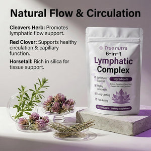 True Nutra Lymphatic Complex,True Nutra Lymphatic Complex 6 in 1,Vegan · Non-Gmo.60 Soft Capsules (1Pcs)