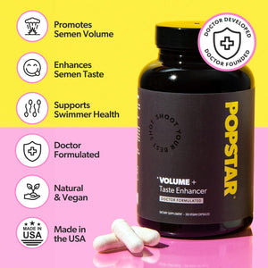 POPSTAR Labs Semen Volume Booster - Men'S Semen Health & Fertility Supplement - Doctor Formulated to Increase Load Volume - Made in USA, Vegan - 120 Capsules (1 Month Supply)