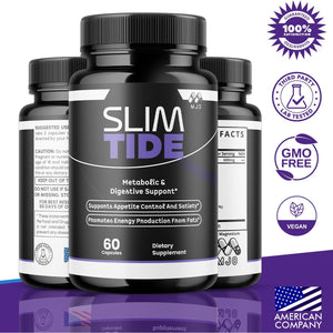 Slim Tide Capsules, Official Slimtide Weight Management Pills with All Natural Ingredients, Advanced Formula Health & Wellness Supplement with Maximum Strength Active Lifestyle Vitamins (60 Capsules)