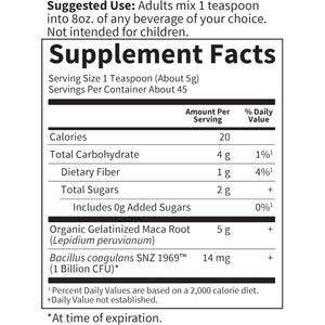Garden of Life Organics Fair Trade Gelatinized Peruvian Maca Root Energy Boost 7.93 Oz (225G) Powder with Probiotics, Certified Organic, Non-Gmo, Vegan & Gluten Free Herbal Supplements