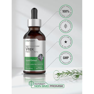 Horbäach Vitex Berry Chasteberry Extract Tincture | 2 Fl Oz | Super Concentrated Liquid | Alcohol Free Chaste Tree Berry Supplement | Vegetarian, Non-Gmo, Gluten Free