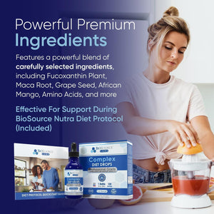 Biosource Labs Complex Diet Drops – Best Natural Drops for Men and Women (1 Bottle, 2 Fl Oz) - 30 Day Supply