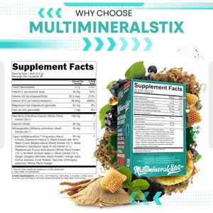 Sea Moss Powder Elderberry Ashwagandha Chlorella Manuka Honey Vitamind3 Vitamin C Zinc Spirulina Iodine Greens Detox Immune Support Sugar Free Hydration Powder Drink Mix – 20 Sticks