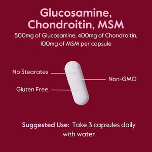 BESTVITE Glucosamine Chondroitin MSM 500/400/100 per Capsule (240 Capsules) with Patented Optimsm - Maximum Strength Formula for Joint Support - No Stearates - Gluten Free - Non GMO