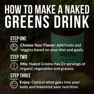 NAKED Super Greens Powder Organic Greens Supplement - Only 10 Premium Ingredients - Vegan, Non-Gmo, Prebiotic and Probiotic - 35 Servings