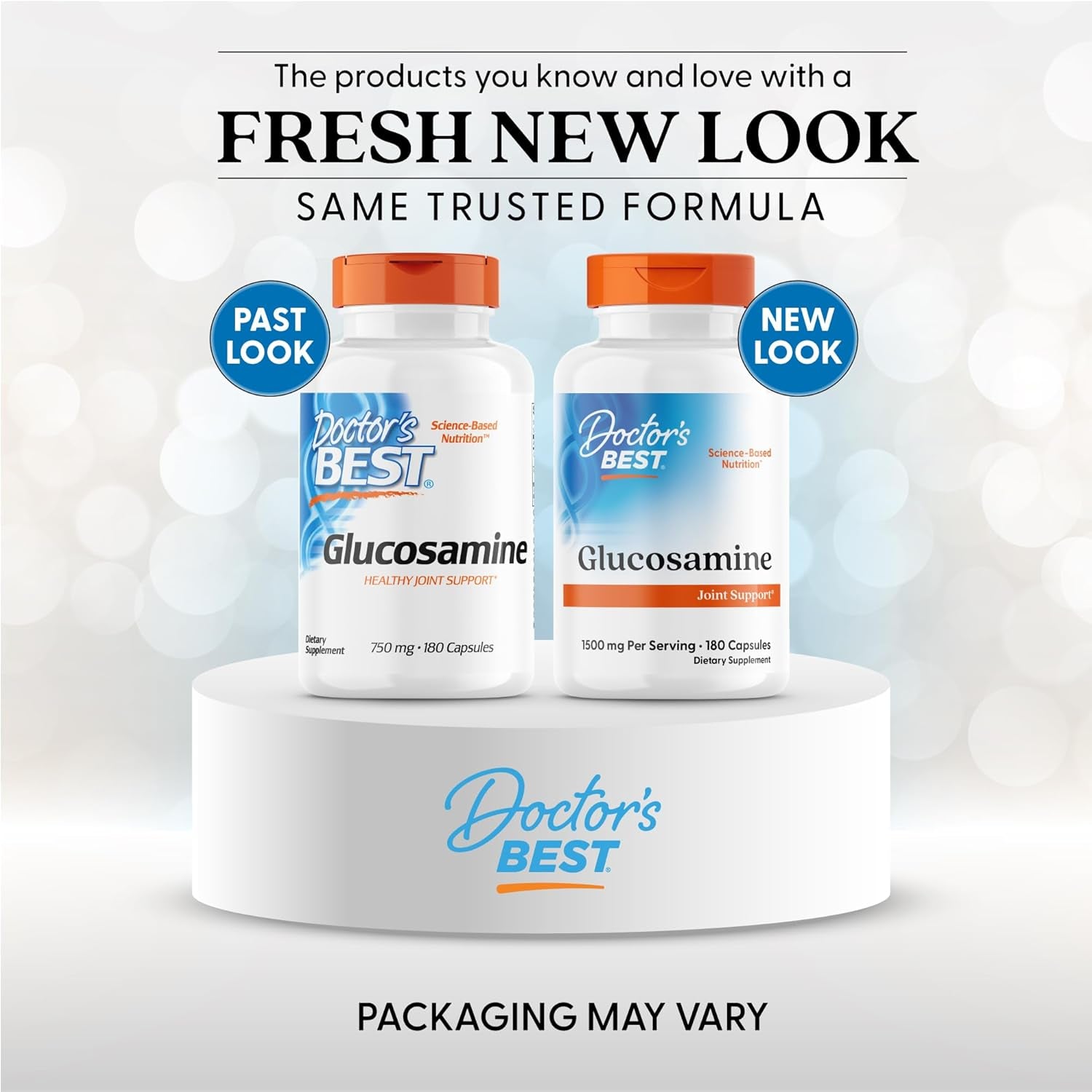 Doctor'S Best Glucosamine Supplement for Men & Women - Glucosamine 1500Mg per 2 Capsules, Joint Health Support for Adults, Gluten Free, Non GMO, Soy Free - 180 Caps