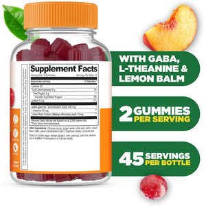 Lifeable Stress Aid Gummies for Teens | with Lemon Balm, GABA and L Theanine Supplements | Vegan Non GMO Mood Support Supplement | Great Tasing Stress Vitamins | L-Theanine for Teen | 90 Gummies