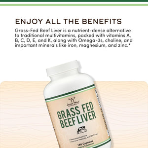 Grass Fed Beef Liver Capsules (1,000Mg of Grass Fed, Desiccated Beef Liver per Serving, 180 Capsules, 3 Month Supply) Supplement for Digestion, Immune Health, Energy, and Wellness by Double Wood