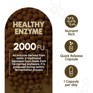 Nattokinase Supplement - 2000 FU of Enzyme - 270 Capsules of Nattokinase 100Mg - Gluten Free, Non-Gmo, Vegan