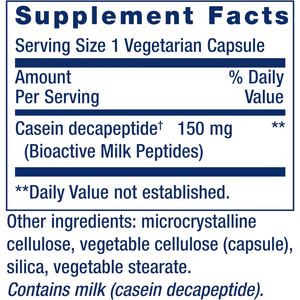 Life Extension Bioactive Milk Peptides, Healthy Mood Support, Sleep Supplement, Relaxation, Milk Peptides, Casein Decapeptide, Hormone-Free, Gluten-Free, Non-Gmo, Vegetarian, 30 Capsules