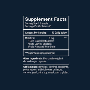 Herbatonin® 3Mg - the First Phyto-Melatonin (Natural Plant Melatonin) for Sleep Cycle, Body Clock and Circadian Rhythm Support for Jet Lag, Shift Work and Sleeplessness 60 Vegan Capsules