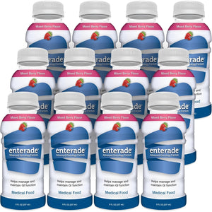 Enterade Advanced Oncology, Mixed Berry (12 Bottles) - Formula to Reduce GI Side Effects, Chemotherapy Must Haves for Women and Men, Chemo Supportive Care Beverage, Liquid, 8 Oz Bottles