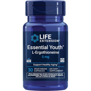 Life Extension Essential Youth L-Ergothioneine – Promotes Longevity & Healthy Aging – Gluten-Free – Non-Gmo – Vegetarian – 5 Mg – 30 Vegetarian Capsules