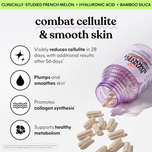 Lemme Smooth anti Cellulite Capsules for Women, Smooth Legs & Thighs, Reduce Cellulite & Crepey Skin W/Clinically Studied SOD & Silica (1 Month Supply 30 Ct)
