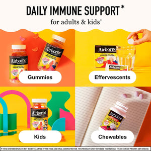Airborne 750Mg Vitamin C Immune Support Supplement Gummies for Adults, Assorted Fruit Flavor, Gluten Free Crafted Blend with Powerful Antioxidants Vitamins a C & E, 42 Gummies (2 Pack)