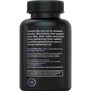 Vital Vitamins Multi Collagen Complex plus - with Biotin, Hyaluronic Acid, Vitamin C - Type I, II, III, V, X - for Women & Men - Hair, Skin, Nails Beauty Complex - 150 Capsules