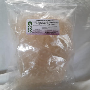 Capsule Connection 1000 Separated Empty Vegetable Capsules, 00" Size, Vegan & Vegetarian Resealable Bag