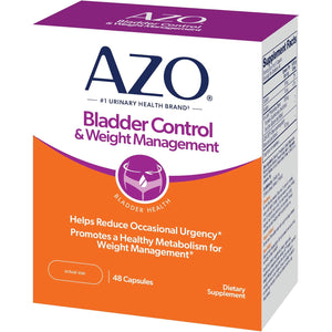 AZO Bladder Control with Go-Less® & Weight Management Dietary Supplement | Helps Reduce Occasional Urgency* | Promotes Healthy Metabolism* | Supports a Good Night’S Sleep* | 48 Capsules