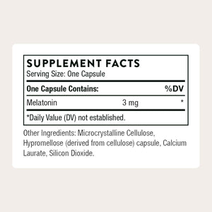 THORNE - Melaton-3-3 Mg Melatonin Supplement - Supports Normal Circadian Rhythms, Restful Sleep & Relaxation* - NSF Certified for Sport - Gluten, Dairy & Soy-Free - 60 Capsules