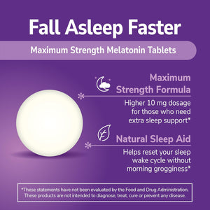 21St Century Melatonin 10Mg Extra Strength, 120 Count, Quick Dissolving Sleep Aid for Adults, Promotes Relaxation and Restful Sleep, Non-Habit Forming, Gluten-Free, Cherry Flavor