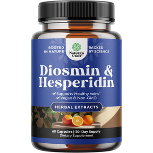 Diosmin Hesperidin 1000Mg Complex for Adults - Bitter Orange Supplement for Varicose Veins Support, Leg & Feet Blood Health - Diosmin & Hesperidin Supplements from Citrus Aurantium - 60 Count