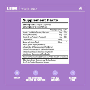 Health by Habit Libido Blend (60 Capsules) - Natural Aphrodisiac Blend with Maca, Ashwagandha, Vegan, Non-Gmo, Sugar-Free (1 Pack)
