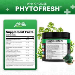 Clean Nutra Chlorophyll Capsules Supplement Internal Deodorant Peppermint, Sea Moss, Parsley, Chlorella, Spirulina, Slippery Elm, Ashwagandha, Phytofresh Greens Detox Pills