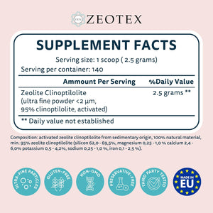 350G Zeolite Detox Powder – Clinoptilolite Supplement for Full Body Cleanse, Gut Health, Energy, Immune & Ph Support | Natural Mineral