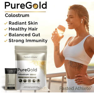 Puregold - Bovine Colostrum Powder - 100% Pure New Zealand Grass Fed, Supports Gut Health, Skin, Hair, & Immunity – Colostrum Supplement, Unflavored, 30 Travel Packets