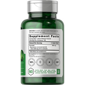 Horbäach Horsetail Supplement | 180 Capsules | Traditional Herbal Extract | Non-Gmo & Gluten Free