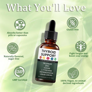 Kindled Thyroid Support Liquid Drops, Actora Thyroid Support Drops with Selenium Zinc Iodine L-Tyrosine Ashwagandha for Hormone Balance - Mood & Energy Supplement - 4 Fl. Oz. (120Ml) (1)