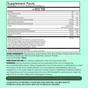 Weightworld Super Greens Gummies - Energy, Immunity, Gut & Digestive Health - 45-Day Supply - Daily Greens Supplements - Moringa, Broccoli, Spinach + Vitamins & Minerals - 90 Vegan Superfood Gummies