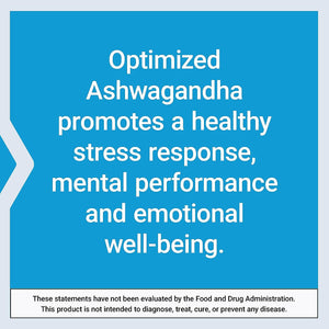 Life Extension Optimized Ashwagandha - Stress Management Supplement for a Healthy Stress Response, Focus, Memory, Stress Relief - Vegetarian, Gluten-Free, Non-Gmo, 60 Capsules