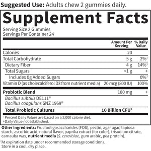Garden of Life Dr Formulated 10 Billion CFU Prebiotic Fiber & Probiotic Gummies with Vitamin D3 for Digestive and Immune Health – Gluten Free, Non GMO, No Added Sugar, Orange Dream Flavor, 60 Gummies