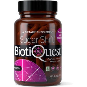 Biotiquest Sugar Shift Probiotic | Helps Decrease Sugar & Carb Cravings and Supports Digestive Balance | 22 Billion CFU | Non-Gmo, Gluten-Free, & Vegan | 60 Servings