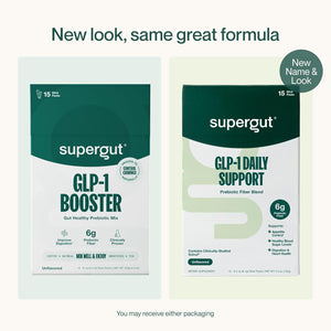 Supergut GLP1 Daily Support - High Fiber GLP-1 Supplement Powder for Women & Men - Sugar-Free Drink Mix for Gut Health (15 Servings)