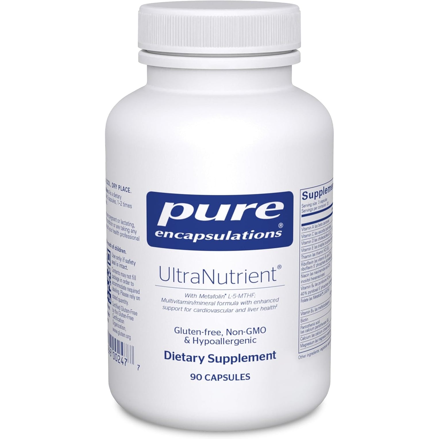Pure Encapsulations Ultranutrient - Minerals & Multivitamins - Supports Liver & Heart Health* - Supplement for Antioxidants - with Vitamin C, Coq10 - Non-Gmo * Gluten-Free - 90 Capsules