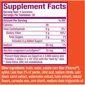 Metamucil Fiber Gummies for Adults with Probiotics for Bloating Relief, No Sugar Added Strawberry Kiwi Blackberry Flavors, 5G Prebiotic Plant Based Fiber Supplement Blend, 90 Count