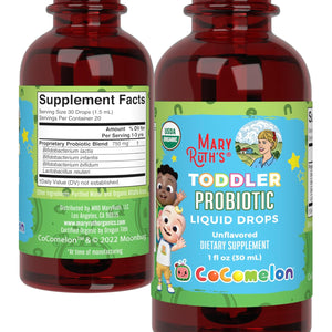 Maryruth'S Organic Toddler Probiotic Liquid Drops | Kids Probiotics for Ages 1-3 | 5 Probiotic Strains | 150 Million CFU per Serving | USDA Organic | Sugar Free | Vegan | Gluten Free | 1 Fl O