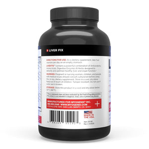 Myogenix Liver Fix – Professional Liver & Organ Detox Formula – Enhances Digestion – Supports Fat Metabolism – Easy-To-Swallow – Dietary Supplement (120 Capsules)