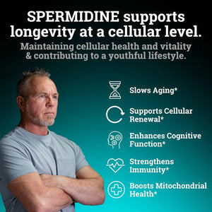 Spermidine Supplement (1440Mg of 99% Pure Spermidine Supplements for Women & Men) 4 Months Supply (100X More Potent than Wheat Germ Extract) 12MGS per Serving for Cellular Health, Anti-Aging & Energy